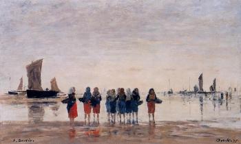 尤金 佈丹 Fisherwomen at Berck 尤金 佈丹 Fisherwomen at Berck